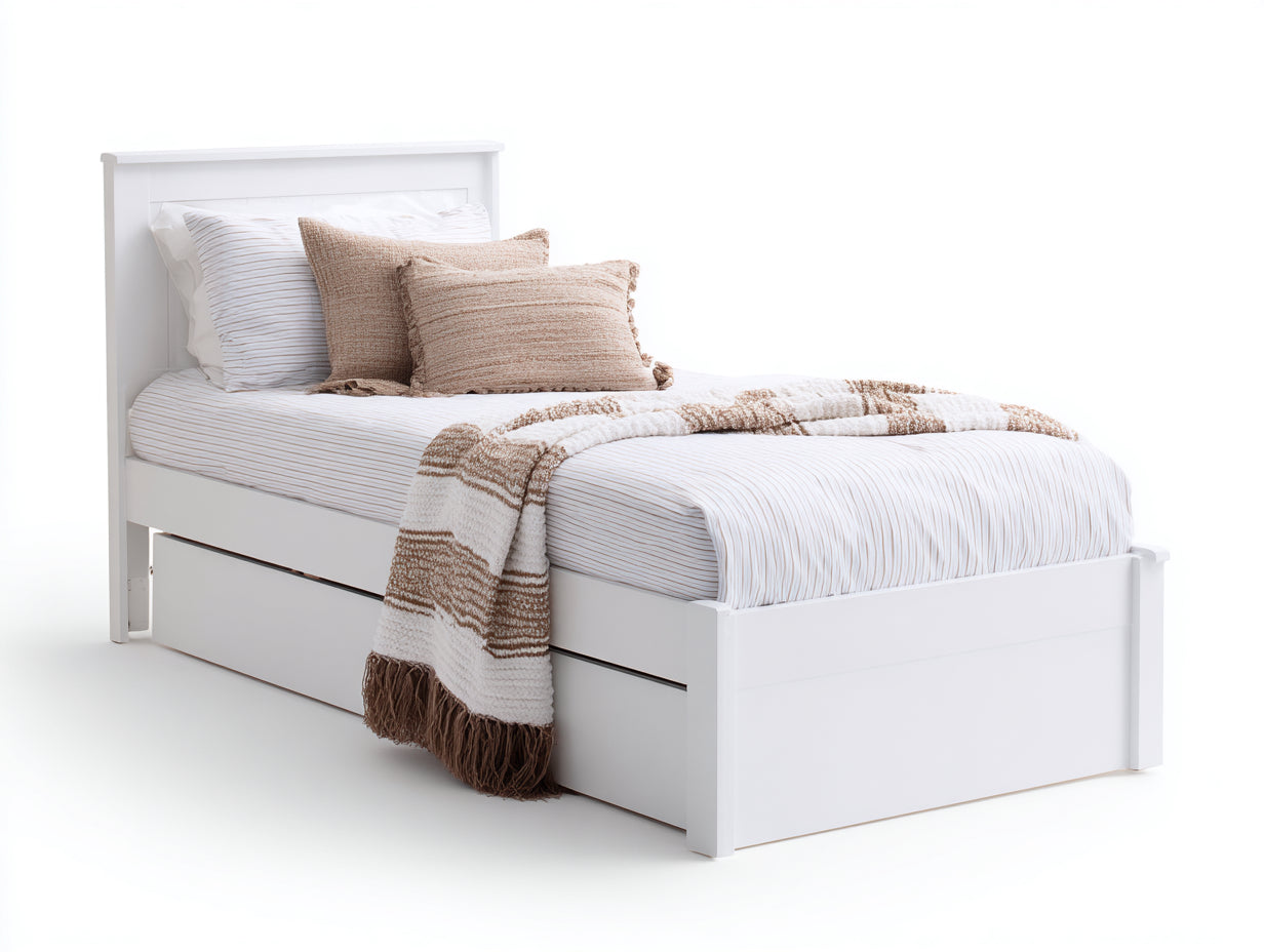 Camas individuales de madera manufacturada 200x90x100 cm - blanco - estilo clásico para dormitorio