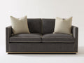 Sofás lineales de 2 plazas tapizados en tejido 190 x 90 x 82 cm - gris oscuro - diseño moderno con base metálica