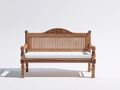 Bancos de jardín de madera tallada 135 x 60 x 98 cm - marrón natural - estilo clásico con respaldo alto y apoyabrazos