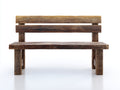 Bancos de jardín de madera maciza 150x58x86 cm - marrón envejecido - para jardín terraza y porche - diseño rústico con respaldo de listones