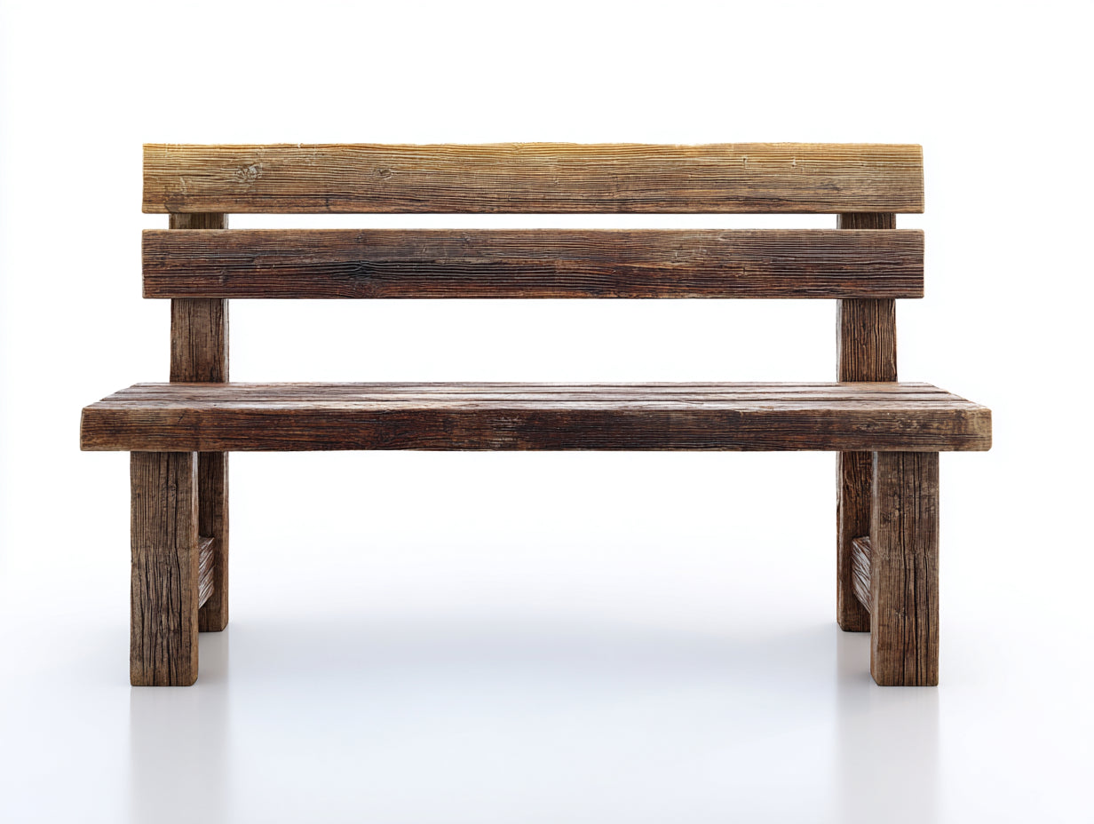 Bancos de jardín de madera maciza 150x58x86 cm - marrón envejecido - para jardín terraza y porche - diseño rústico con respaldo de listones