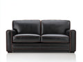 Sofás lineales tapizados efecto piel 190x88x82 cm - negro - diseño clásico para salón