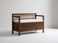 Bancos de jardín de madera 125 x 60 x 95 cm - Marrón oscuro y blanco - Asiento acolchado y diseño rústico