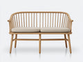 Bancos de jardín de madera maciza 150x60x82 cm - natural - para jardín terraza y porche - diseño nórdico con respaldo de varillas