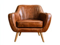 Sillones de salón tapizados efecto cuero envejecido 90 x 84 x 86 cm - marrón coñac - diseño envolvente con patas de madera