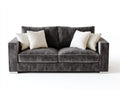 Sofás lineales de 2 plazas tapizados en tejido 200 x 94 x 84 cm - gris oscuro - diseño contemporáneo con base baja