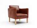 Sillones tapizados en cuero sintético 78 x 82 x 86 cm - Marrón coñac y madera natural - Brazos altos y diseño moderno