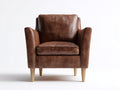 Sillones tapizados efecto piel 82x78x84 cm - marrón cognac - diseño clásico para salón