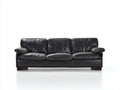 Sofás lineales tapizados efecto piel 210x90x82 cm - negro - diseño clásico para salón