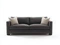 Sofás lineales tapizados en tela 220x90x80 cm - gris oscuro - diseño moderno para salón